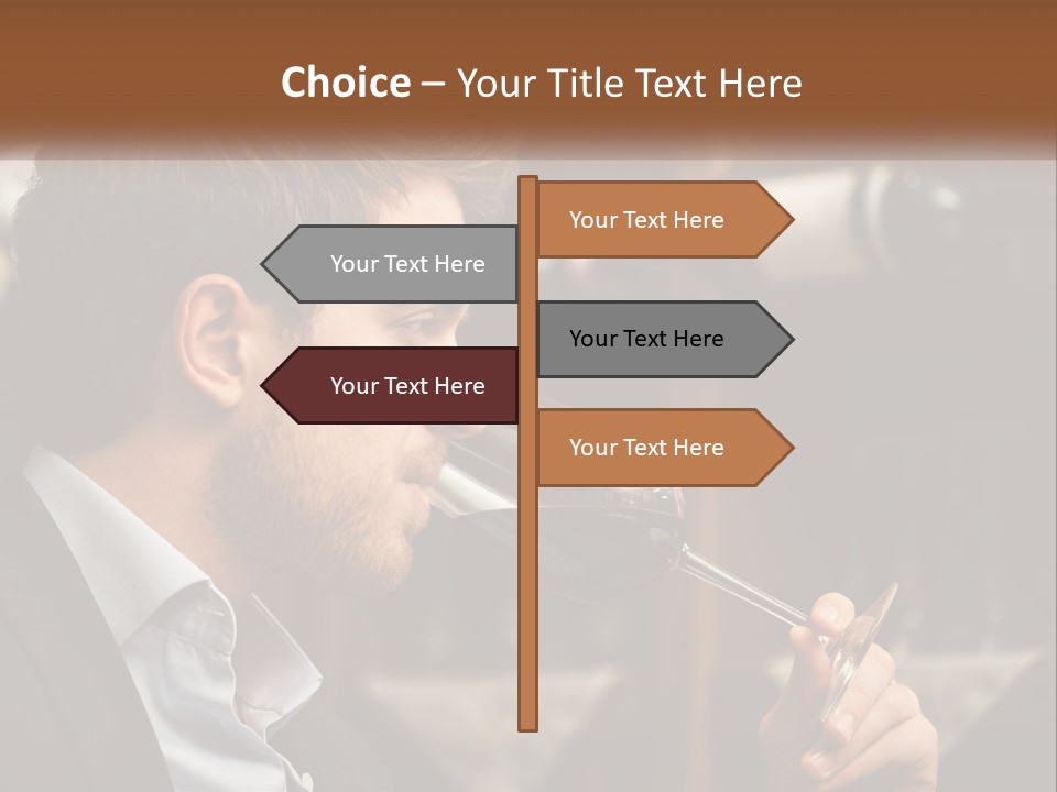 A Man Drinking A Glass Of Wine From A Wine Glass PowerPoint Template