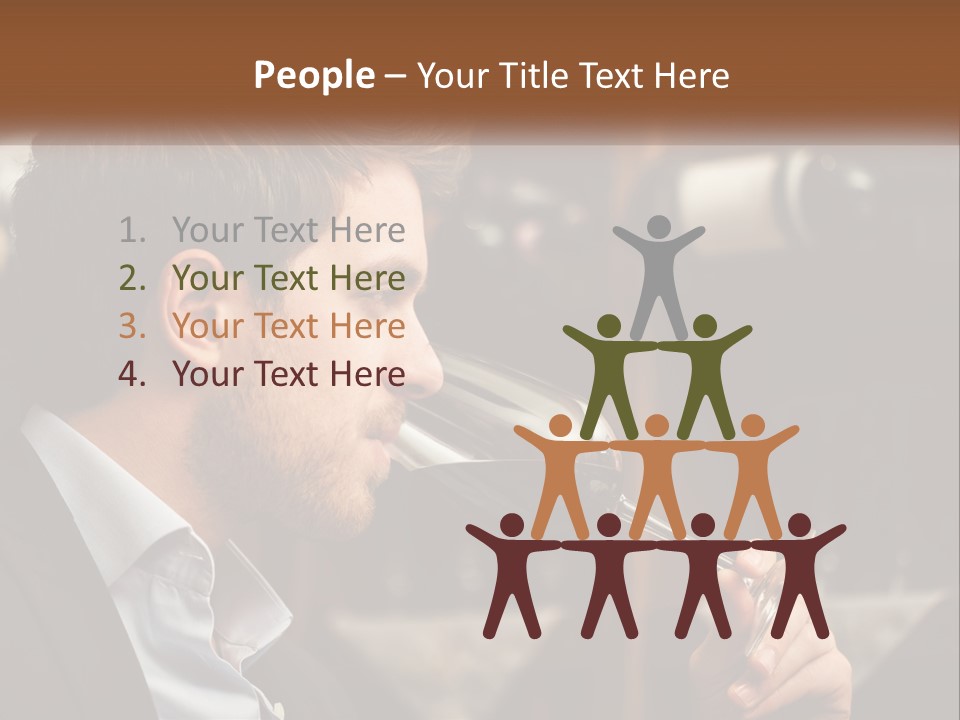 A Man Drinking A Glass Of Wine From A Wine Glass PowerPoint Template