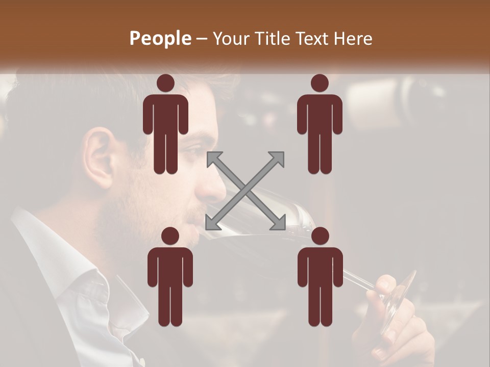 A Man Drinking A Glass Of Wine From A Wine Glass PowerPoint Template