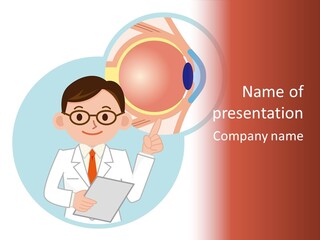 A Man In A Lab Coat Holding A Magnifying Glass PowerPoint Template