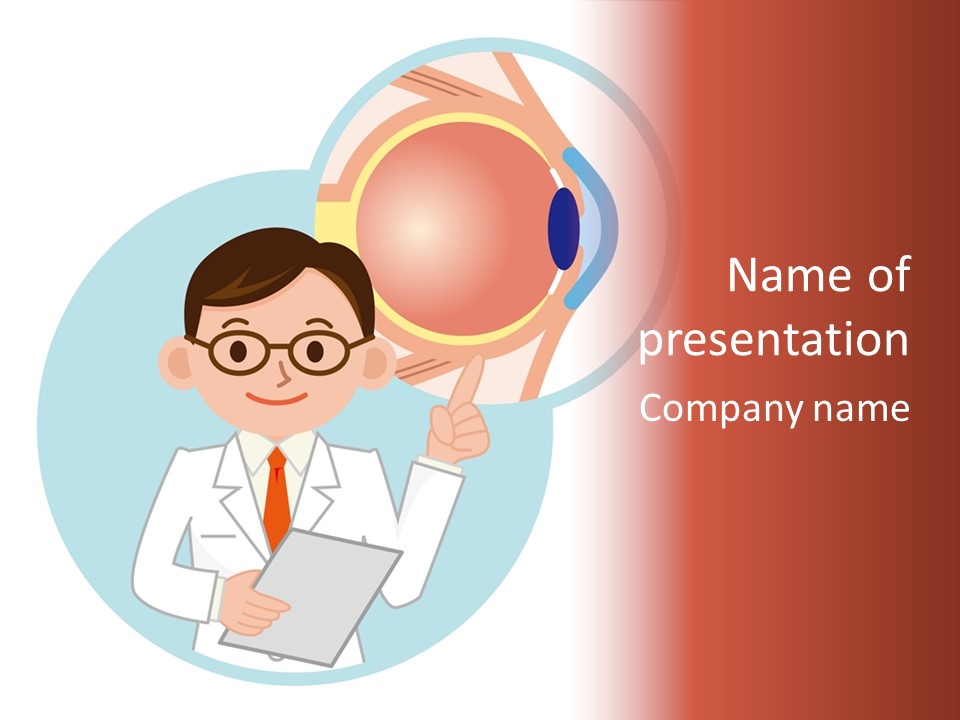 A Man In A Lab Coat Holding A Magnifying Glass PowerPoint Template