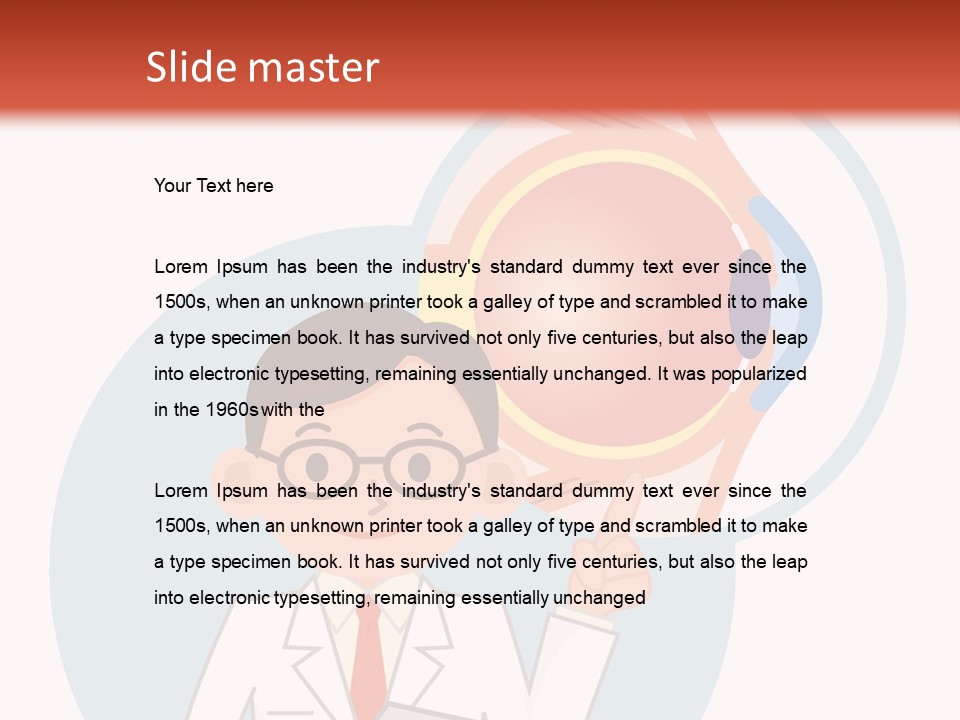 A Man In A Lab Coat Holding A Magnifying Glass PowerPoint Template