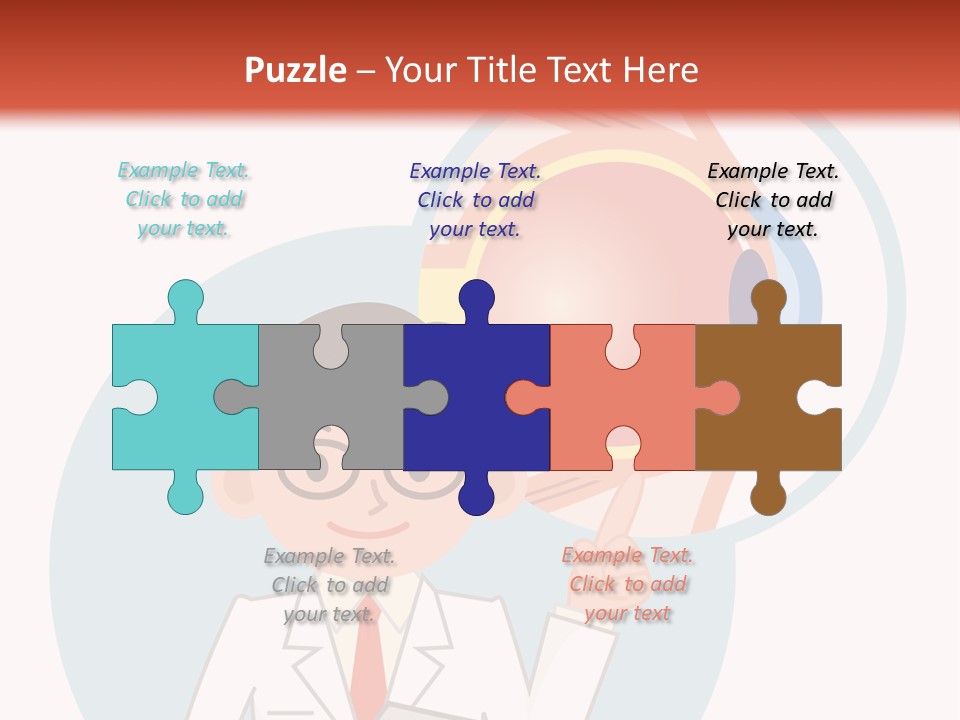 A Man In A Lab Coat Holding A Magnifying Glass PowerPoint Template