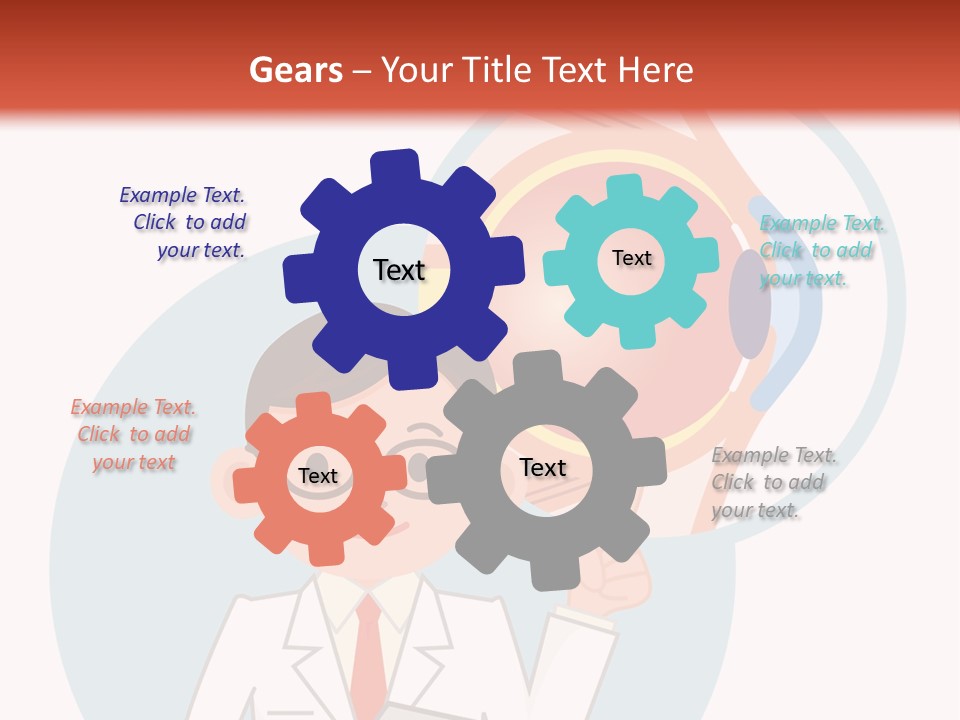 A Man In A Lab Coat Holding A Magnifying Glass PowerPoint Template