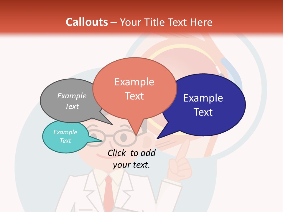 A Man In A Lab Coat Holding A Magnifying Glass PowerPoint Template