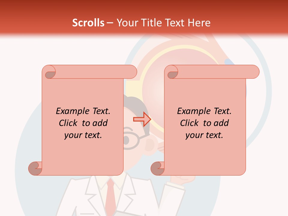 A Man In A Lab Coat Holding A Magnifying Glass PowerPoint Template
