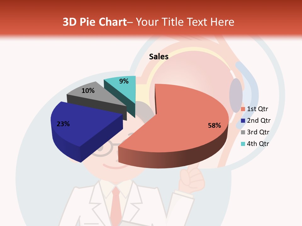 A Man In A Lab Coat Holding A Magnifying Glass PowerPoint Template