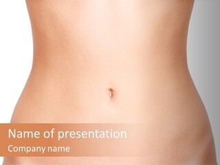 A Woman's Stomach With The Words Name Of Presentation On It PowerPoint Template