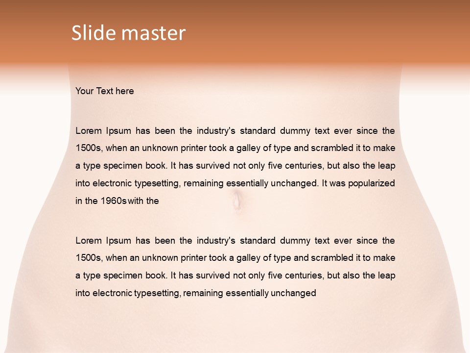 A Woman's Stomach With The Words Name Of Presentation On It PowerPoint Template