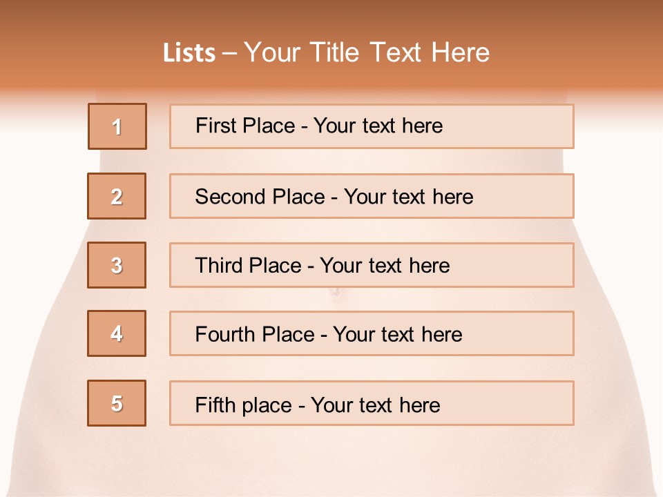 A Woman's Stomach With The Words Name Of Presentation On It PowerPoint Template