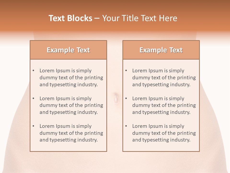 A Woman's Stomach With The Words Name Of Presentation On It PowerPoint Template