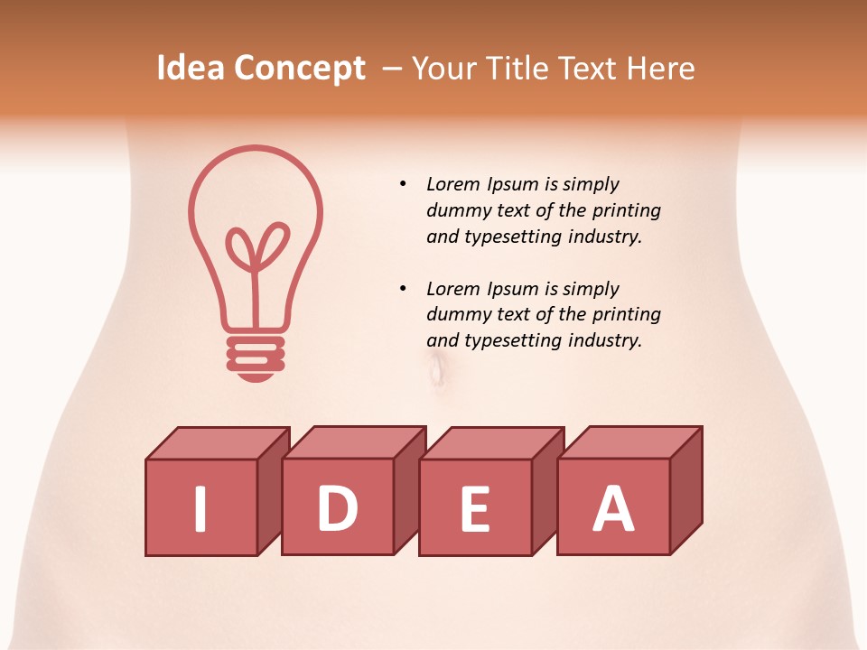 A Woman's Stomach With The Words Name Of Presentation On It PowerPoint Template