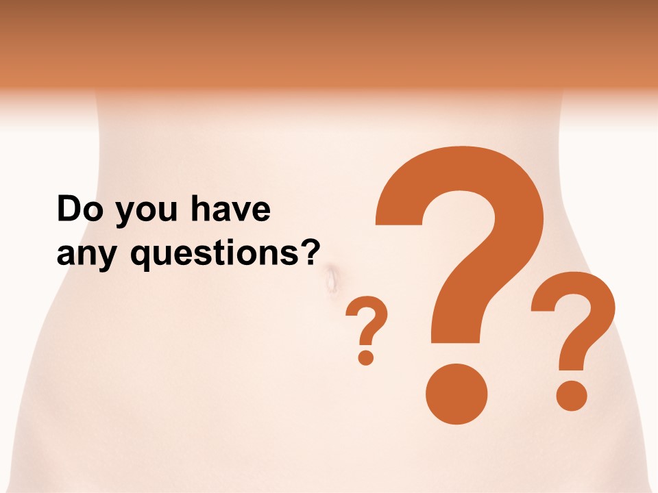 A Woman's Stomach With The Words Name Of Presentation On It PowerPoint Template