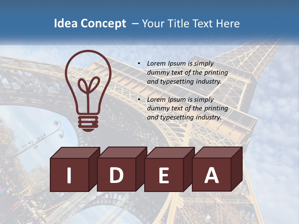 A Picture Of The Eiffel Tower In Paris PowerPoint Template