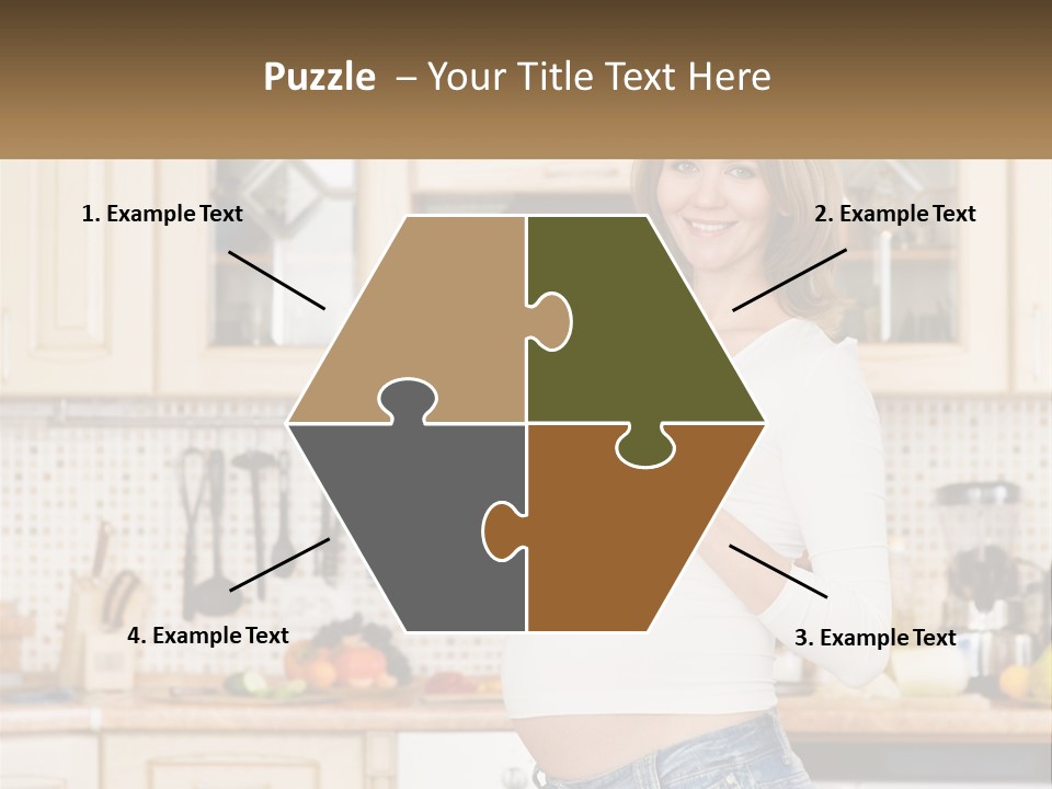 A Pregnant Woman Holding A Bowl Of Fruit In A Kitchen PowerPoint Template