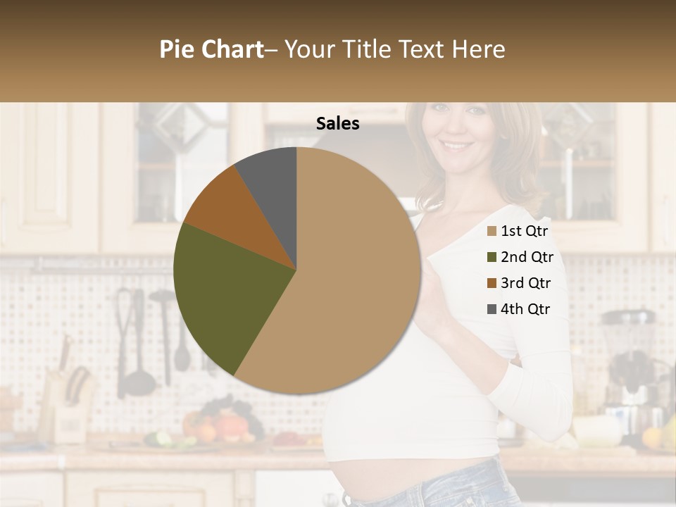 A Pregnant Woman Holding A Bowl Of Fruit In A Kitchen PowerPoint Template