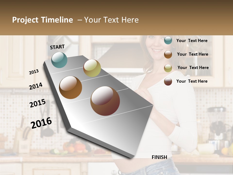 A Pregnant Woman Holding A Bowl Of Fruit In A Kitchen PowerPoint Template