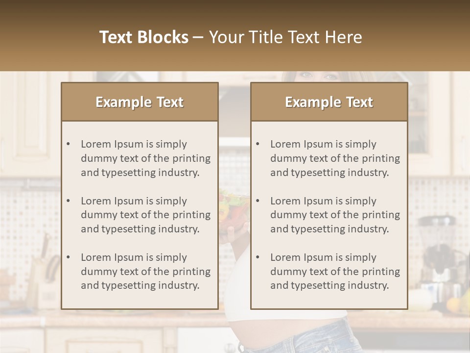 A Pregnant Woman Holding A Bowl Of Fruit In A Kitchen PowerPoint Template