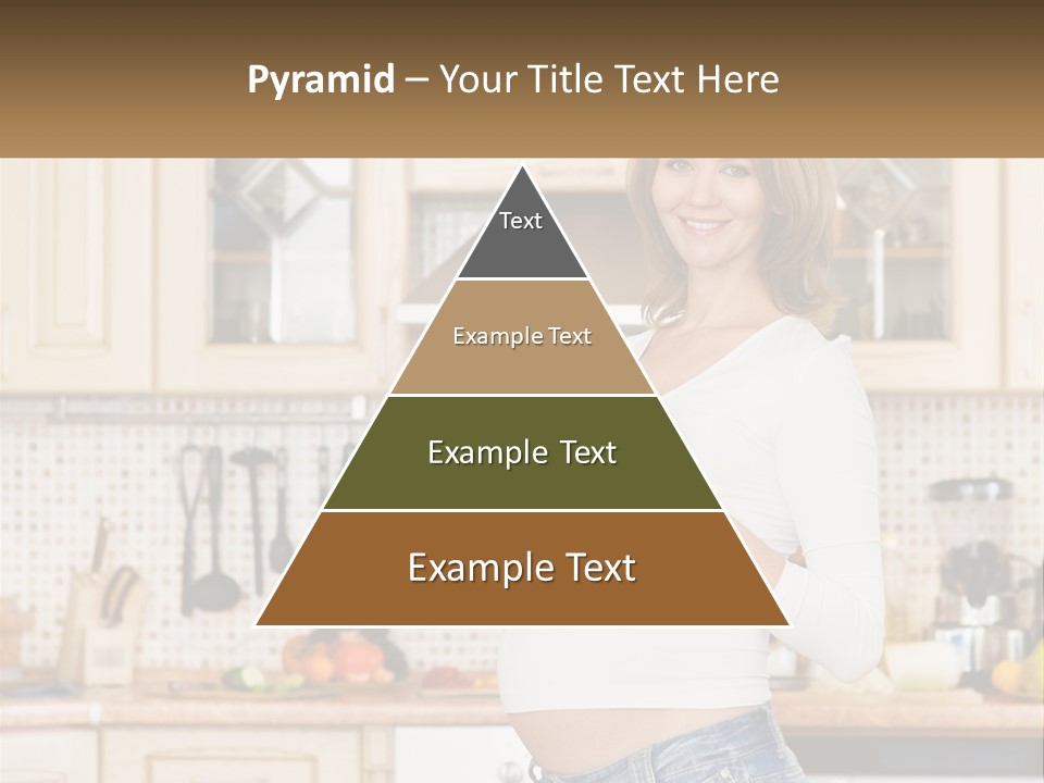 A Pregnant Woman Holding A Bowl Of Fruit In A Kitchen PowerPoint Template