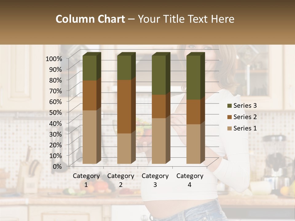 A Pregnant Woman Holding A Bowl Of Fruit In A Kitchen PowerPoint Template