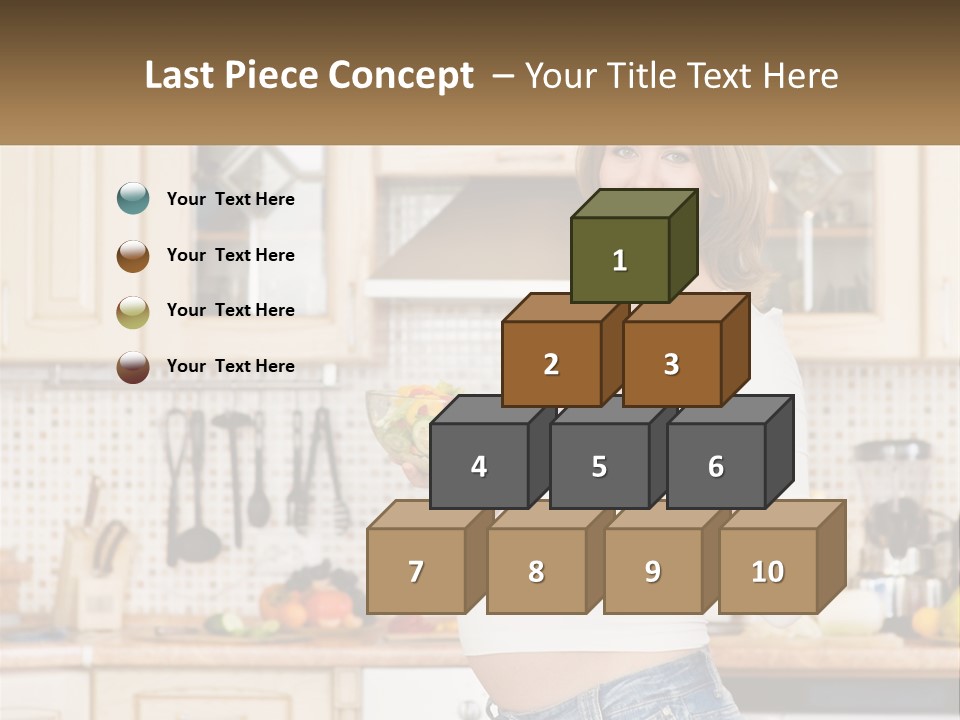 A Pregnant Woman Holding A Bowl Of Fruit In A Kitchen PowerPoint Template