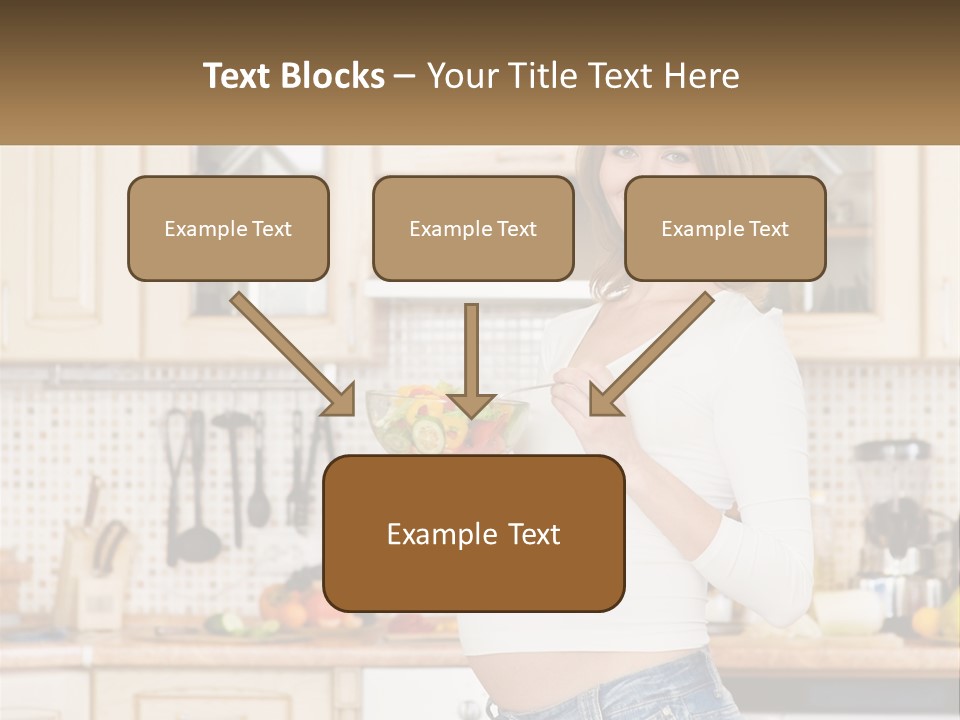 A Pregnant Woman Holding A Bowl Of Fruit In A Kitchen PowerPoint Template