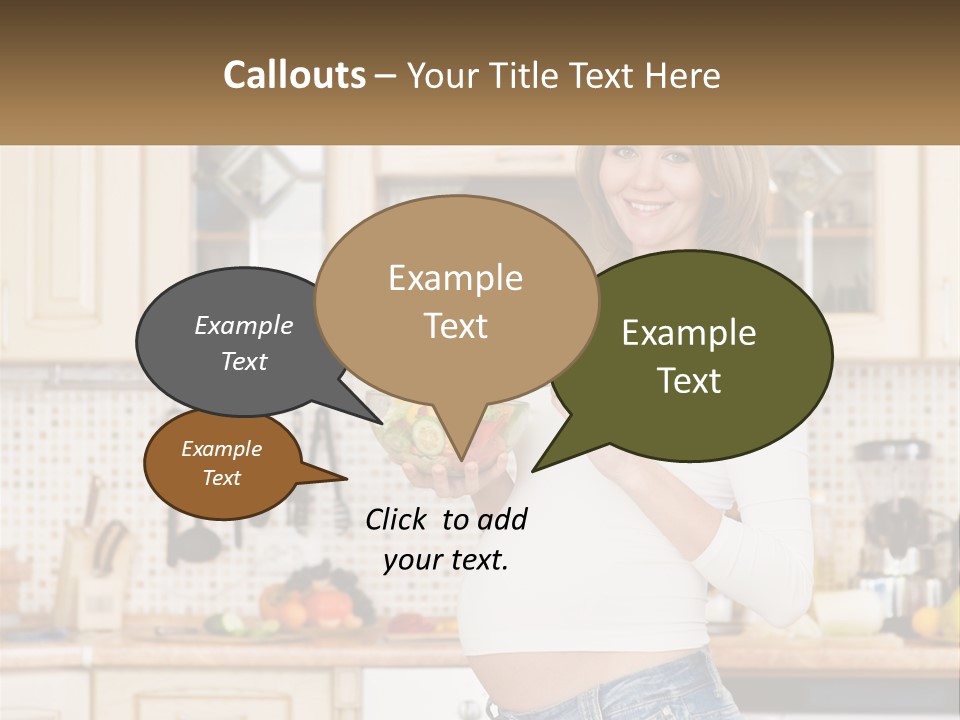 A Pregnant Woman Holding A Bowl Of Fruit In A Kitchen PowerPoint Template