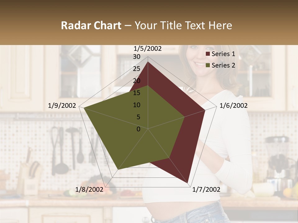 A Pregnant Woman Holding A Bowl Of Fruit In A Kitchen PowerPoint Template