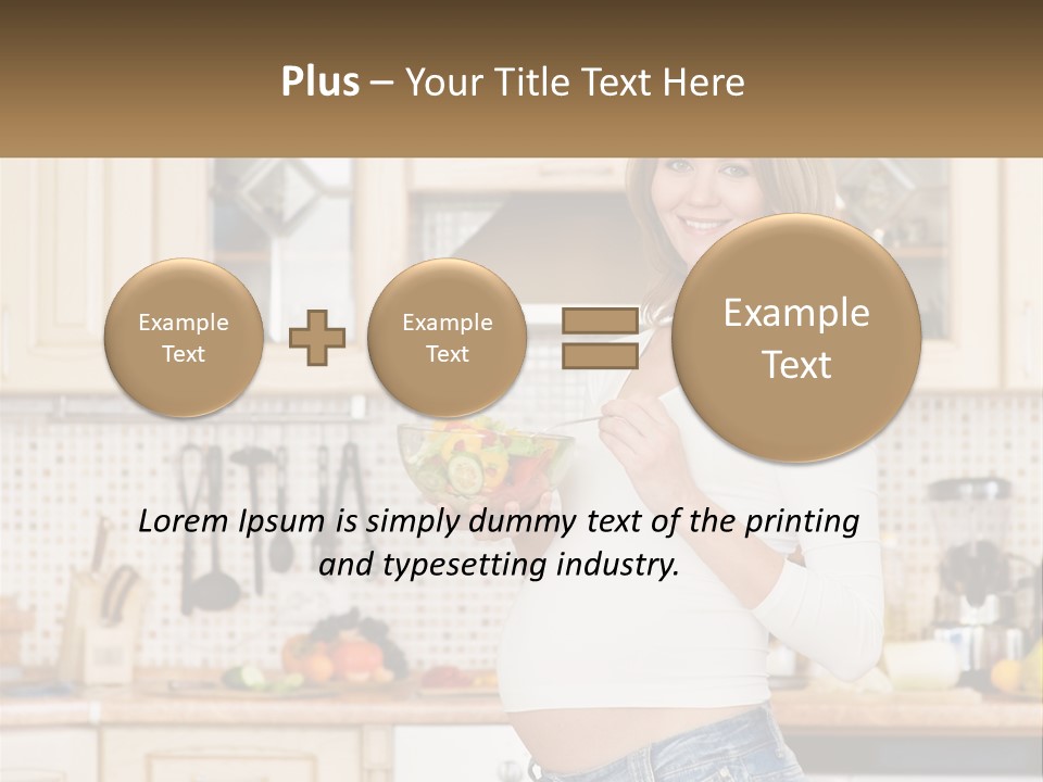 A Pregnant Woman Holding A Bowl Of Fruit In A Kitchen PowerPoint Template
