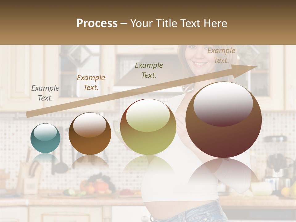 A Pregnant Woman Holding A Bowl Of Fruit In A Kitchen PowerPoint Template