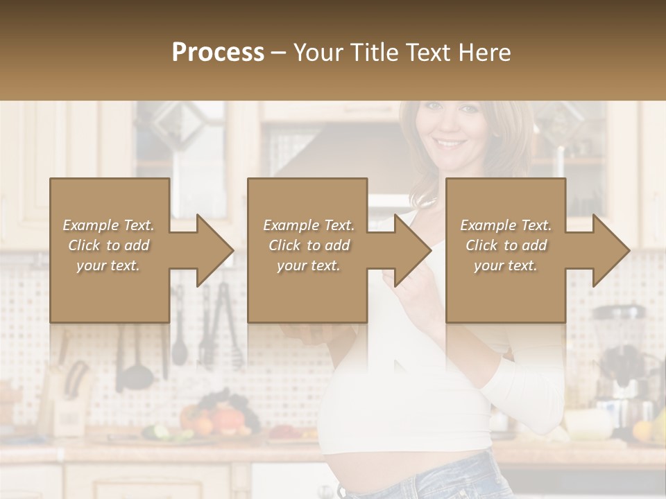 A Pregnant Woman Holding A Bowl Of Fruit In A Kitchen PowerPoint Template