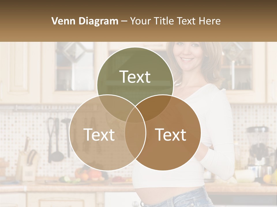 A Pregnant Woman Holding A Bowl Of Fruit In A Kitchen PowerPoint Template