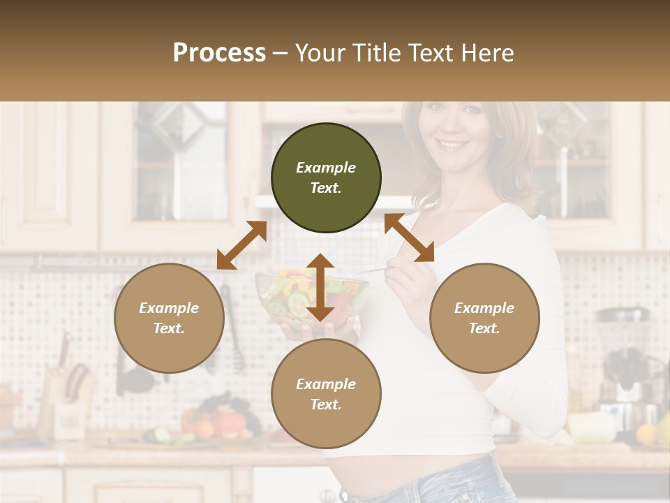 A Pregnant Woman Holding A Bowl Of Fruit In A Kitchen PowerPoint Template