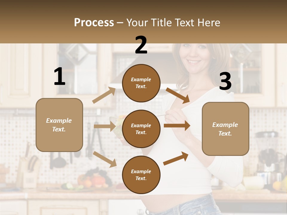 A Pregnant Woman Holding A Bowl Of Fruit In A Kitchen PowerPoint Template