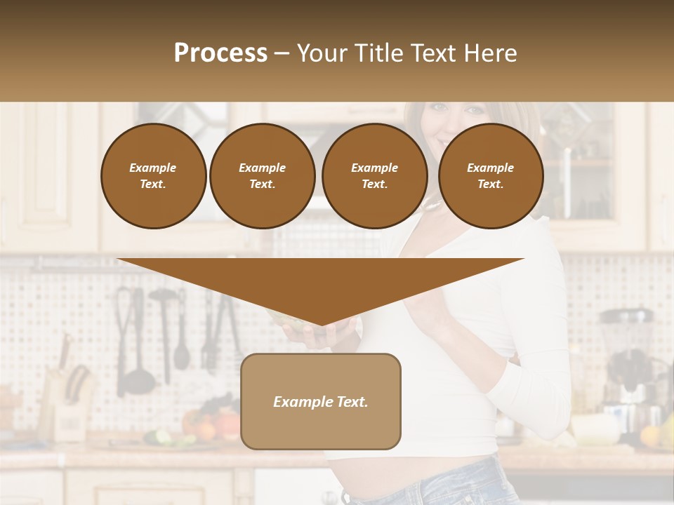 A Pregnant Woman Holding A Bowl Of Fruit In A Kitchen PowerPoint Template