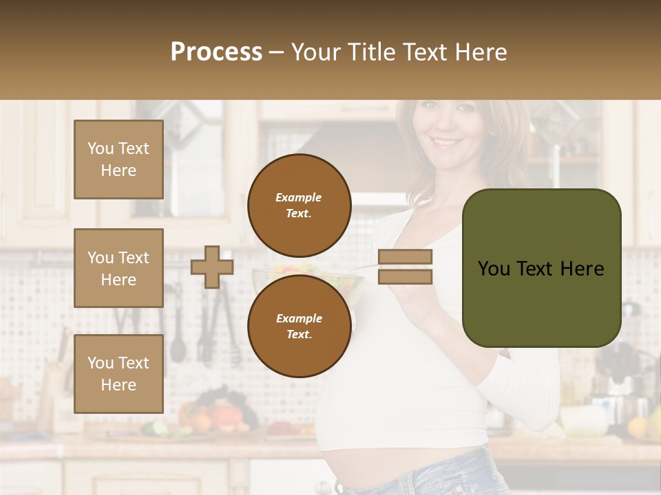 A Pregnant Woman Holding A Bowl Of Fruit In A Kitchen PowerPoint Template