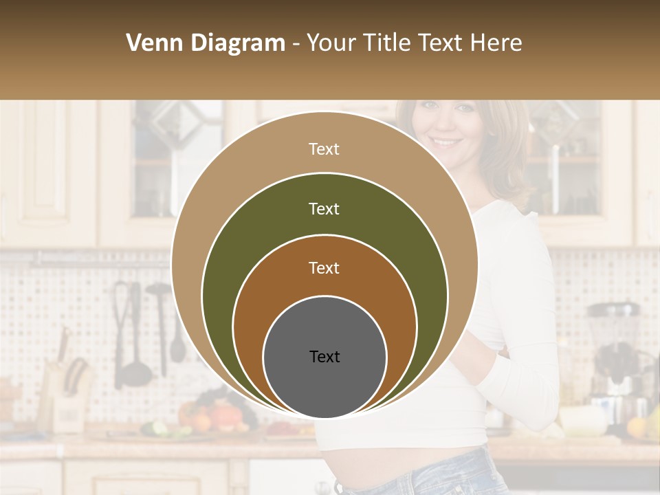 A Pregnant Woman Holding A Bowl Of Fruit In A Kitchen PowerPoint Template
