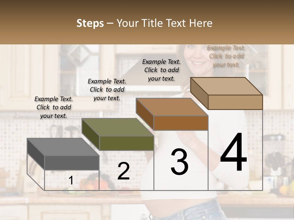 A Pregnant Woman Holding A Bowl Of Fruit In A Kitchen PowerPoint Template