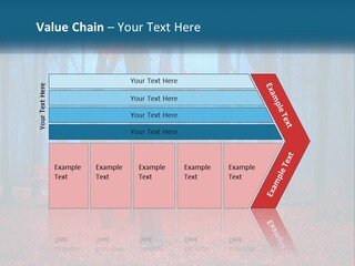 A Blue Forest With Red Leaves On The Ground PowerPoint Template