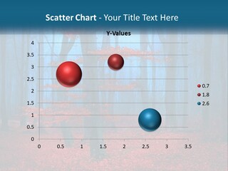 A Blue Forest With Red Leaves On The Ground PowerPoint Template