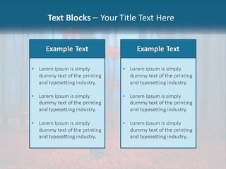 A Blue Forest With Red Leaves On The Ground PowerPoint Template