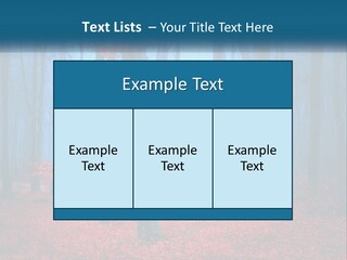 A Blue Forest With Red Leaves On The Ground PowerPoint Template