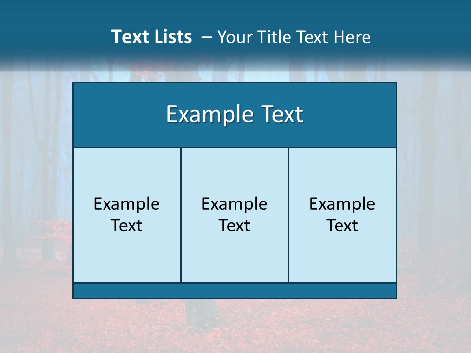 A Blue Forest With Red Leaves On The Ground PowerPoint Template