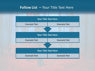 A Blue Forest With Red Leaves On The Ground PowerPoint Template