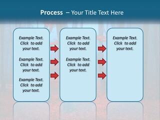 A Blue Forest With Red Leaves On The Ground PowerPoint Template