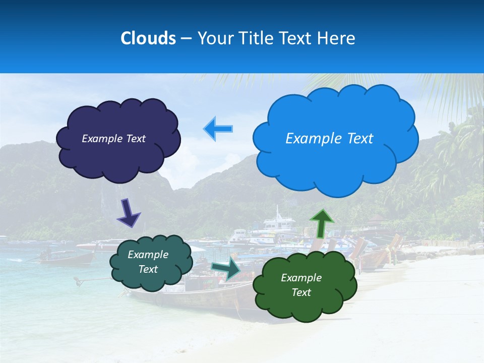 A Group Of Boats Sitting On Top Of A Sandy Beach PowerPoint Template