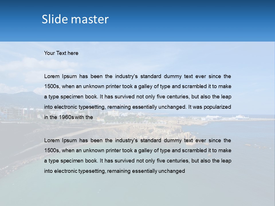 A Large Body Of Water With A City In The Background PowerPoint Template