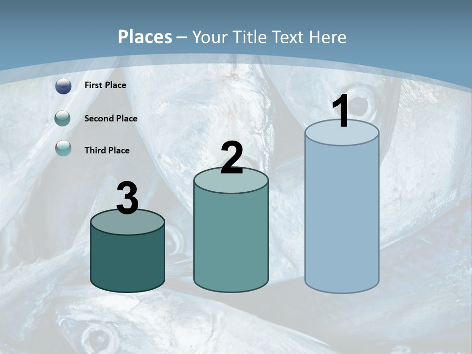 A Bunch Of Fish On A Blue Background PowerPoint Template