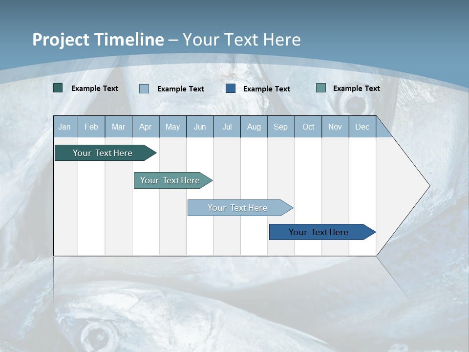 A Bunch Of Fish On A Blue Background PowerPoint Template