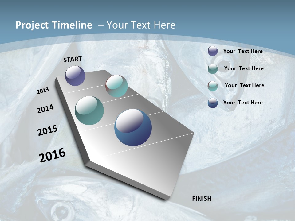 A Bunch Of Fish On A Blue Background PowerPoint Template